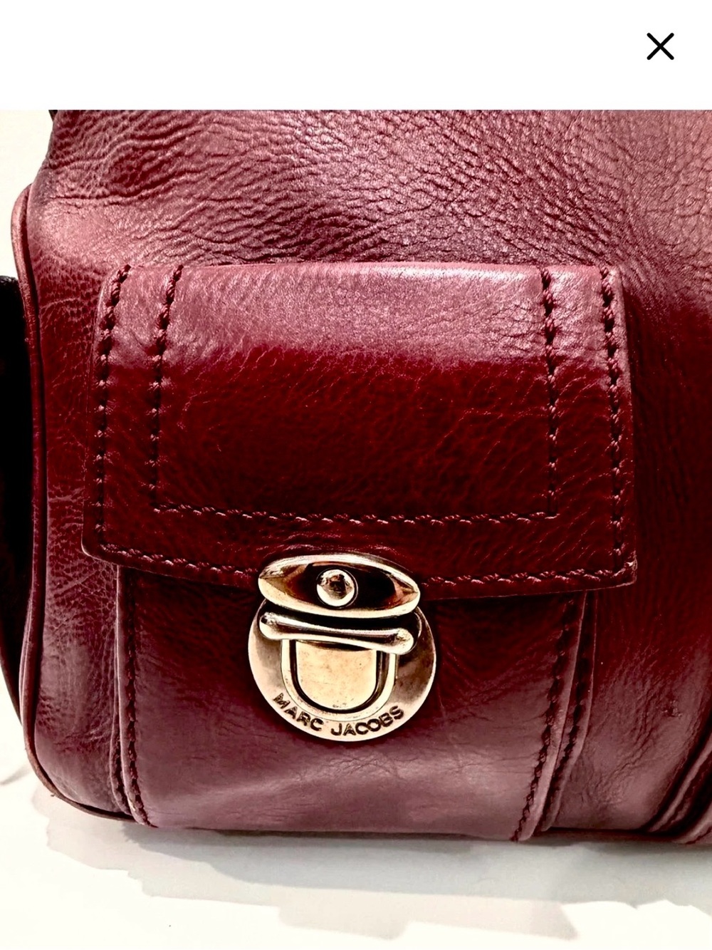 Vintage Marc Jacobs Leather Multi-Pocket Leather Hobo Bag Color: Merlot - Picture 3 of 7